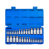 ▶ NEIKO Set de encajes con una variedad de brocas para llave allen hexagonal, SAE y métrico, de acero S2, con 32 piezas