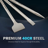 ▶ Juego de broca cinceles con vástagos SDS Max, juego de 3 brocas de cincel SDS Max▶