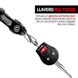 Redlemon Llavero Organizador Inteligente Smartkey Ninja con 2 Luces LED, Destapador y Gancho en Forma de S, Acomoda hasta 25 Llaves Planas