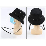 ▶ Sombrero de Protección Unisex al aire libre cascos de seguridad careta anti-anti-saliva Escupir anti-niebla gorra de pescador con la tapa de todos enfrentamos visera desmontable Claro facial V