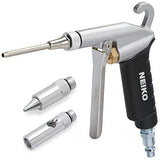 ▶ NEIKO Pistola de soplado de aire de alto flujo | 3 boquillas de aire neumáticas | Pistola de polvo | Accesorios de compresor de pistola de aire | ¼ pulgadas