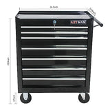 ▶ Cofre de Herramientas con Organizador de Caja de Herramientas de 7 cajones y Almacenamiento, Carrito de Herramientas Multifuncional con Ruedas, gabinetes organizadores de Almacenamiento de
