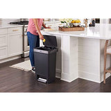 Rubbermaid Premier Series III - Bote de Basura para el hogar y la Cocina, con Borde de Acero Inoxidable, 12.4 galones, Color carbón