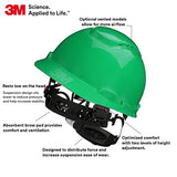 ▶ SecureFit 3M H-704SFV-UV, Verde, ventilado, 4 Puntos de difusión de presión, suspensión de trinquete con UVicator