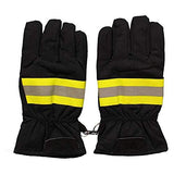 ▶ Guantes ignífugos de Cuero contra Incendios, Guantes de Bombero Impermeables Resistentes al Fuego ignífugos de Trabajo Resistentes a Altas temperaturas