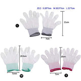 ▶ Guantes Antiestáticos antideslizante, guante de trabajo, 1 par de dedos recubiertos de poliuretano para trabajadores electrónicos, guantes de trabajo para hombres (Small (pink overlock))