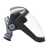 Jackson Safety QUAD500 - Protector facial con casco de trinquete, tinte transparente, revestimiento antivaho, negro, 14220