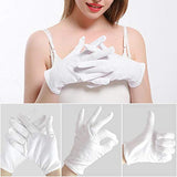Paxcoo 3 pares guantes blancos de algodón para mano seca cosmética hidratante monedas joyería inspección Spa – tamaño mediano