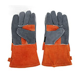 ▶ Guantes ignífugos  Resistentes al Calor ignífugos, no abrasadores, ignífugos, Guantes Protectores para Barbacoa para cocinar con 3 Compartimentos para Acampar Naranja
