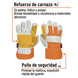 ▶ Guantes de trabajo  Truper  Guantes de carnaza y loneta, con refuerzo, unitalla