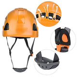 ▶ Casco de protección industrial, material de calidad cómodo de llevar Casco de seguridad de tela suave para espeleología(28 * 21 * 18cm-naranja)