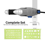 ▶ NEIKO Grabador eléctrico de mano, 120 voltios, punta de carburo de tungsteno, plantillas de letras y números incluidas, negro/gris