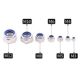 💢 Hilitchi - Kit de tuercas de acero inoxidable de 155 piezas, tamaño M3, M4, M5, M6, M8, M10 y M12, Lock Nuts