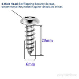 LFPartS - Tornillos de seguridad antirrobo, resistentes a la corrosión y de acero inoxidable, perfectos para asegurar placas