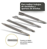 Kit Cincel Piedra Piso Sds Taladro Rotomartillo Concreto Gurbia 25cm 4pz