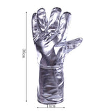 ▶ Guantes ignífugos  Guantes de aluminio de alta temperatura de la capa de aluminio Radiación de defensa a prueba de calor 500 grados Protección industrial Guantes de cuero de la protección del trabajo Cinco dedos