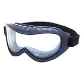 ▶ Gafas de seguridad Odyssey II S80200, antiniebla, resistente a los arañazos, protector de ojos sin látex para hombres y mujeres con lente transparente de doble panel, marco azul