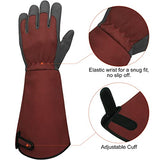 ▶ Guantes Jardinería largos, guantes de jardín de poda de rosas para mujeres y hombres, de piel sintética resistentes a espinas y pinchazos, guantes de trabajo floral con puño ajustable para Bushes, cactus, jardinero