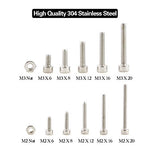 💢 Hilitchi 420pcs M2 M3 Stainless Steel Hex Socket Head Cap Screws Nuts Assortment Kit with Box (304 Stainless Steel) by Hilitchi