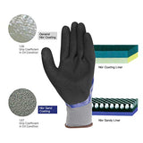 ▶ Guantes de jardinería  impermeables, 3 pares de guantes de seguridad de trabajo resistentes al aceite, guantes de jardinería con revestimiento de nitrilo para hombres y mujeres, color azul, mediano, 3 pares