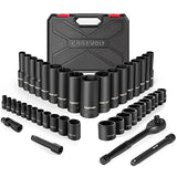 ▶ Juego de herramientas mecánicas, juego de llaves de transmisión, juego de 46 piezas con trinquete reversible de 72 dientes, métrico/SAE