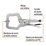 Truper PPC-6R, Pinza de presión tipo "C" de 6", con mordaza autoajustable