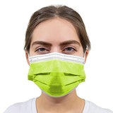 ▶ Mascarillas desechables de 4 Capas, Ultra Suave, Máscara Protectora y Transpirable, Paquete de 50 Unidades para Uso Diario Fabricada en Estados Unidos (Verde Kiwi)