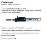 ▶ DREMEL- Antorcha versátil de butano para soldar con punta de precisión