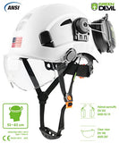 ▶GREEN DEVIL Unisex-Adulto Casco De Seguridad Casco Duro Con Visera Y Protección Para Los Oídos Casco De Trabajo De Abs Ventilado, Liviano Y Ajustable Para Hombres Y Mujeres Suspensión De 6 Puntos Aprobado