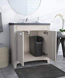Rubbermaid Bote de Basura pequeño bajo encimera, Paquete de 2 Azul y Negro para Reciclaje/residuo, 9.4 galones, se Adapta Debajo del Fregadero/computadora/gabinete para Uso en Cocina/baño/Oficina