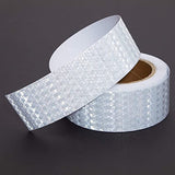 Rollo de cinta reflectante de seguridad blanco de 2 pulgadas para remolques, bicicletas, coches, camiones, carteles, vehículos, uso al aire libre (30 pies)