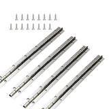 🔩 4 bisagras de piano de 12 pulgadas, bisagras continuas y de piano de acero inoxidable 304 resistente, 0.04 pulgadas de grosor, ancho abierto de 1.2 pulgadas, tornillos incluidos (12 pulgadas, plateado)