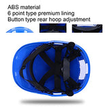 ▶ Casco de Seguridad Casco Ajustable Anti-rotura Azul con Franja Reflectante para Obras de Ingeniería de Energía