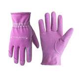 ▶ HANDLANDY Guantes de jardinería de cuero para mujer, malla 3D de ajuste cómodo guantes de jardín (medianos, rosa mejorado)
