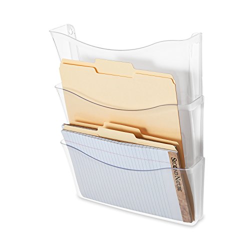 Rubbermaid - Organizador de pared magnético irrompible, Tamaño carta, Transparente, Three Pocket