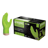 ▶ Guantes de nitrilo verde industriales de alta definición con agarre de textura de diamante en relieve, caja de 100, 8 mil, tamaño mediano, sin látex, sin polvo, texturizado, desechable, apto para alimentos, GWGN44100-BX
