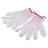 ▶ Guantes Antiestáticos antideslizante, guante de trabajo, 1 par de dedos recubiertos de poliuretano para trabajadores electrónicos, guantes de trabajo para hombres (Small (pink overlock))