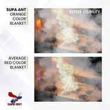 ▶ Manta ignífuga Supa Ant: manta supresora y cubierta de seguridad contra incendios de emergencia para cocina, chimenea, camping. Manta ignífuga de fibra de vidrio para emergencias y supervivencia. Paquete de 2 (99 x 99 cm).