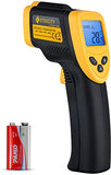 Termómetro pistola de temperatura infrarrojo láser digital sin contacto, -58 ℉ ~ 1022 ℉ (-50 ℃ ～ 550 ℃), Amarillo y Negro