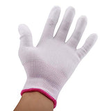 ▶ Guantes Antiestáticos antideslizante, guante de trabajo, 1 par de dedos recubiertos de poliuretano para trabajadores electrónicos, guantes de trabajo para hombres (Small (pink overlock))