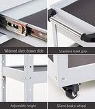 ▶ Carrito de herramientas de 3 niveles: carrito de herramientas con ruedas y cajones utilitarios de hasta 450 libras de carga, carrito de herramientas rodante de 3 niveles, organizador de herramientas de altura ajustable para almacén, cochera, jardín