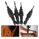 Juego de  brocas de taladro avellanado de 1/4"Fresa de vástago hexagonal Herramientas de carpintería para taladro + L-Llave