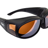 ▶ Global Vision Gafas de seguridad Outfitter con marcos negros mate y lentes de espejo de conducción antivaho