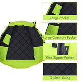 ▶ Chaqueta de seguridad reflectante de alta visibilidad para hombre, impermeable, clase 3 ANSI, forro acolchado (amarillo, 5XL)