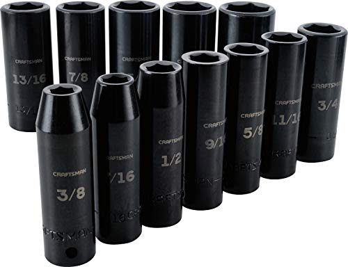 Juego de puntas de impacto CRAFTSMAN , SAE, unidad de 1/2 pulgada, 12 piezas (CMMT15886)