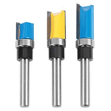 ▶ 3 Unids 1/4 Pulgadas De CarpinteríA Fresa Fresa Cojinete Buje Trim Router Bit Set Edge Edge Slotting Router