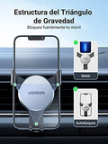 ▶ Soporte Celular Auto por Gravedad para Ventilación, Porta Base Celular para Automóvil, Car Phone Holder Compatible con Celular de 4.7''-7'', como iPhone 14 13 12 Pro MAX, Galaxy S23 S22, Gris