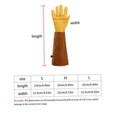 ▶Guantes de soldador de cuero resistente al calor de cuero Larga espina a prueba de jardinería Guantallas de horno l 1 Pair, Guantes de soldador