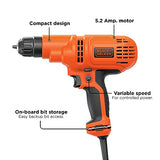 Taladro con cable BLACK+DECKER, 5.5 amperios, 3/8 pulgadas (DR260C)