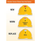 ▶ 3M Sombrero duro de ala completa H-802V-UV, suspensión amarilla de trinquete de 4 puntos, ventilado, con Uvicator